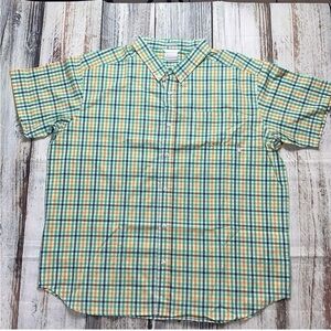 COLUMBIA Men's Rapid Rivers Il Short Sleeve Shirt Green/Blue/Orange Size XXL